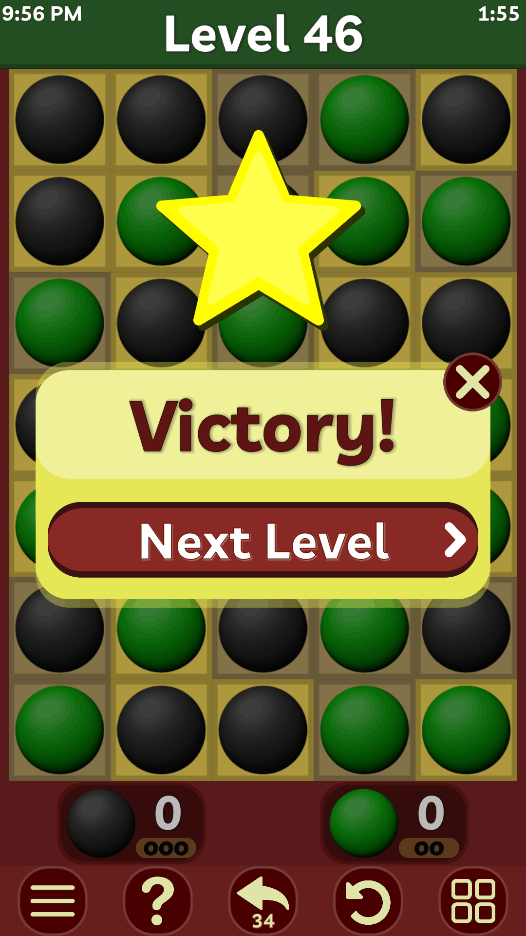Disconnect level finished screen